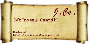 Jánossy Csató névjegykártya